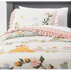 Twin princess vine kids comforter the Disney Collection girls cream blanket & sh